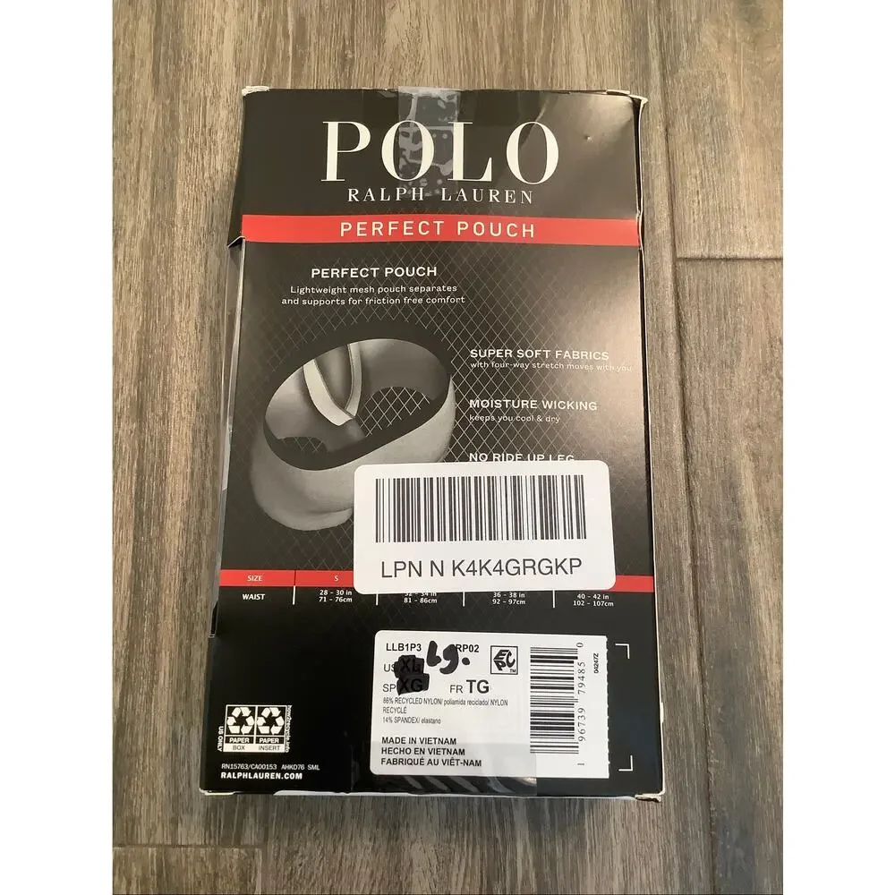 Polo Ralph Lauren Men's Large Black 3 Pack Ultimate Support Boxer Briefs V5-11
